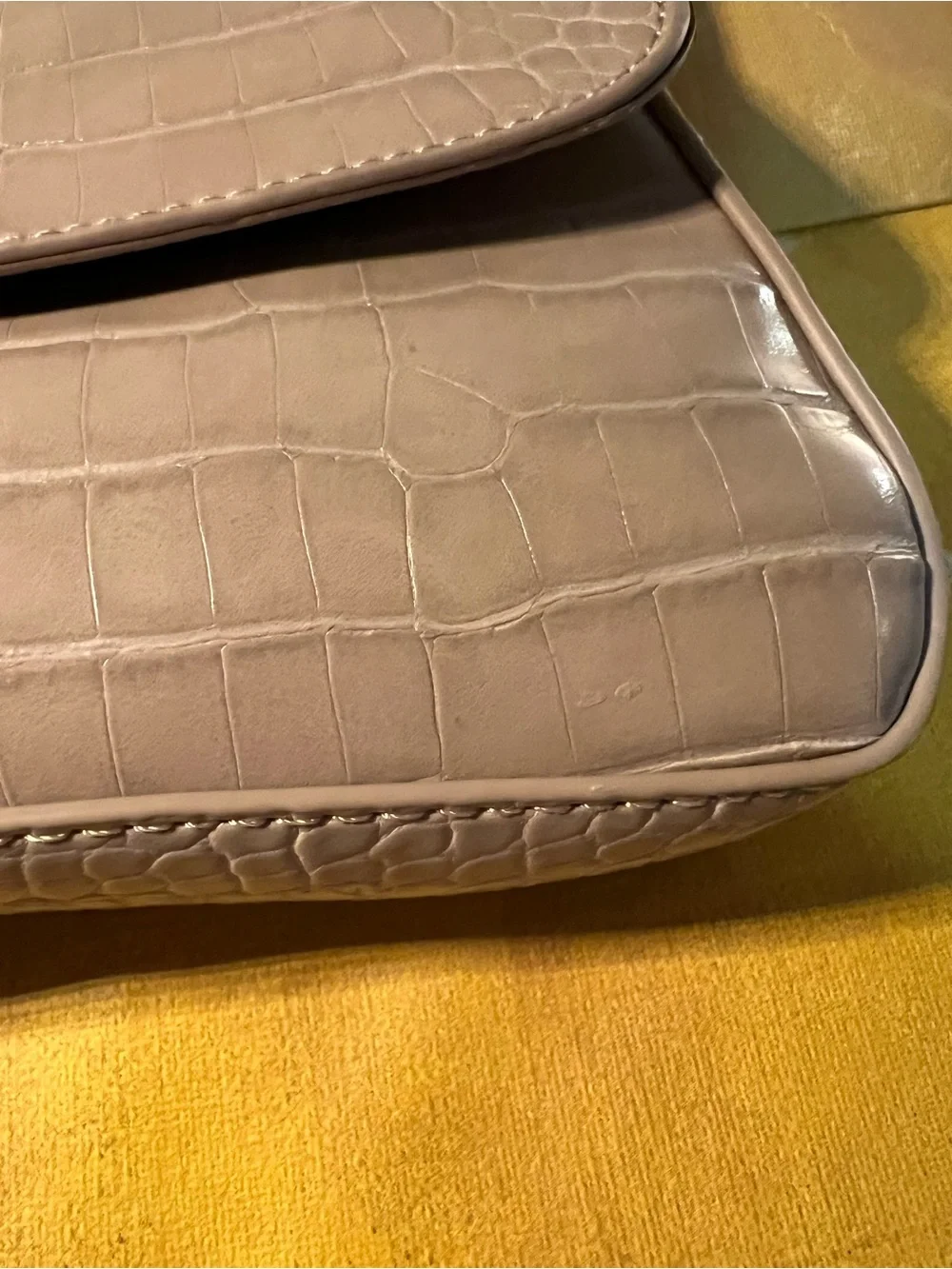 Anthropologie Maeve Faux-Leather Croc Purse - NWT - Cream